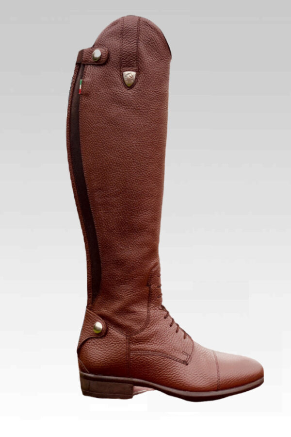Tattini Boots - Breton Brown - Grained Italian English Riding Boot - Tall Boots