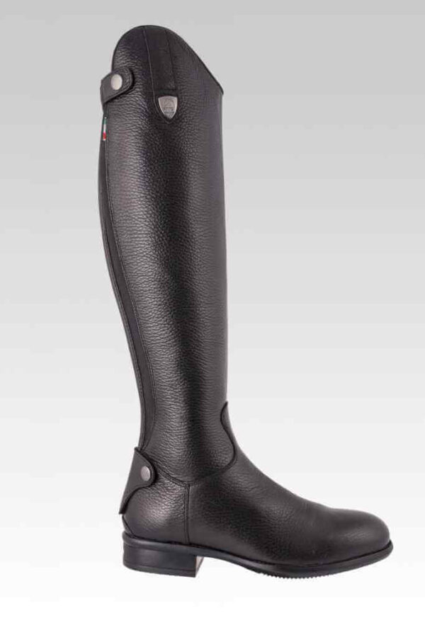 Tattini Boots: Equestrian Italian English Riding Boots - Tall Boots Grained Leather - Bracco Outside View - Dressage Boots and Field Boots