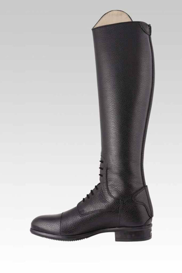 Tattini Boots - Breton Black - Grained Italian English Riding Boot - Tall Boots