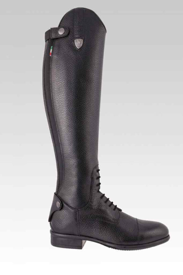 Tattini Boots - Equestrian Italian English Riding Boots - Tall Boots Grained Leather - Breton Outside View - Dressage and Field Boots
