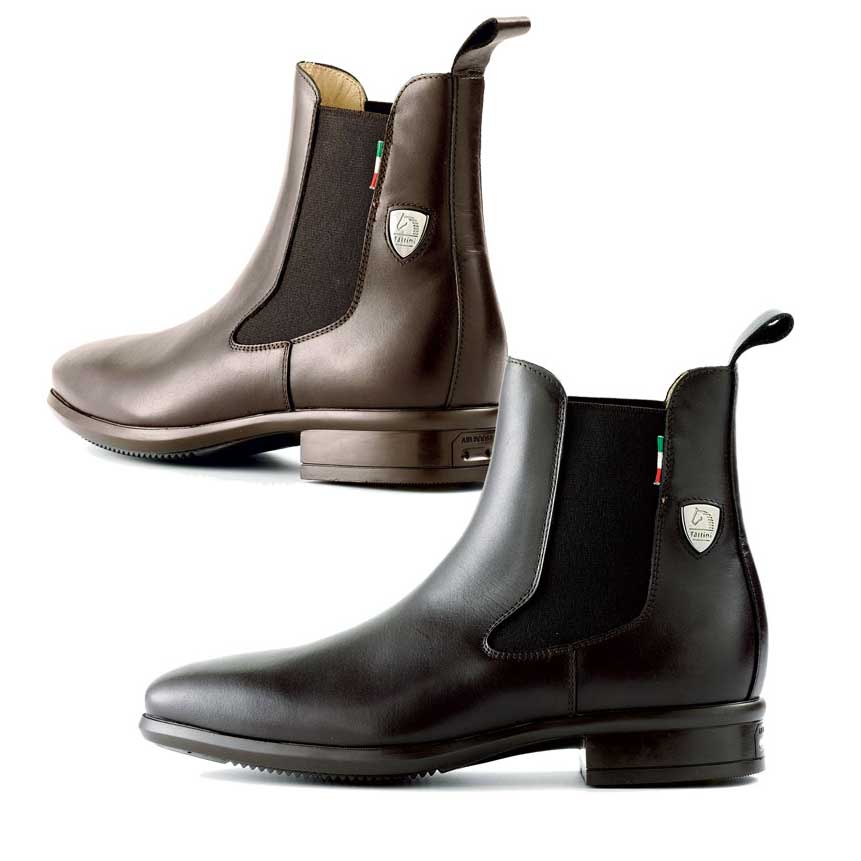 Tattini Boots Alano [Black/Brown] Italian Crafted English Riding Boots